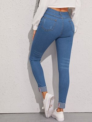 Рваные облегающие джинсы
