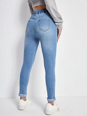 Обтягивающие джинсы с кулиской
