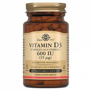СОЛГАР Витамин D3 600 МЕ капс. №60 (БАД), Solgar Vitamin and Herb