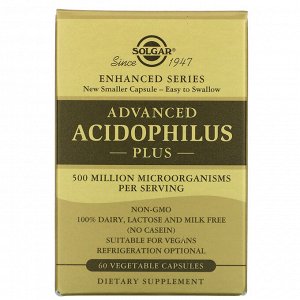 Solgar, Advanced Acidophilus Plus, 60 Vegetable Capsules