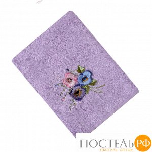 ЭСТЕЛЬ-1 50*90 цветок 3Д сиреневое полотенце махровое