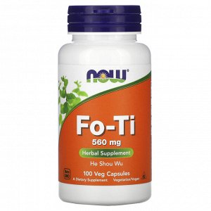 Now Foods, Fo-Ti, He Shou Wu, горец многоцветковый 560 мг, 100 вегетарианских капсул