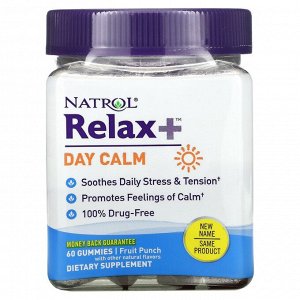 Natrol, Relaxia, Day Calm, фруктовый пунш, 60 жевательных таблеток