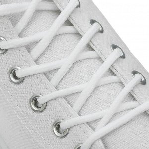 Шнурки для обуви, пара, круглые, d = 3 мм, 120 см, цвет белый