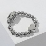 Серьга &quot;Каффа&quot; на магните, сердце, цвет серебро