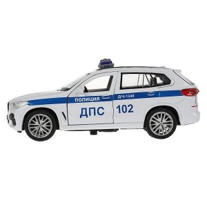 X5-12POL-WH Машина металл BMW X5 M-SPORT ПОЛИЦИЯ 12 см, двери, баг, в кор. Технопарк в кор.2*36шт