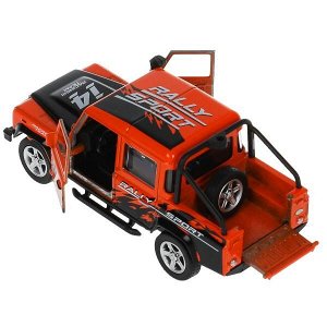 DEFPICKUP-12EXP-OG Машина металл LAND ROVER DEFENDER PICKUP САФАРИ 12 см, двери, багажн, кор. Технопарк в кор.2*36шт