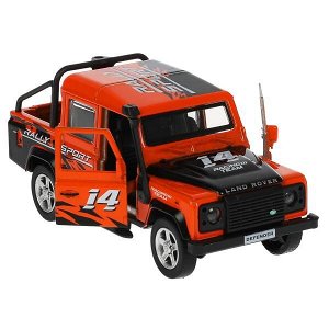 DEFPICKUP-12EXP-OG Машина металл LAND ROVER DEFENDER PICKUP САФАРИ 12 см, двери, багажн, кор. Технопарк в кор.2*36шт