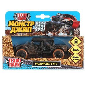 SB-18-09-H1-MUD-WB Машина металл HUMMER h1 ПИКАП с грязью, 12 см, дв., баг., инерц., кор. Технопарк в кор.2*24шт