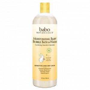 Babo Botanicals, Увлажняющее средство для умывания и ванной Baby Bubble Bath & Wash, календула с овсяным молоком, 15 ж. унц. (450 мл)