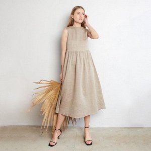 Платье летнее женское MINAKU: Cotton collection, цвет бежевый