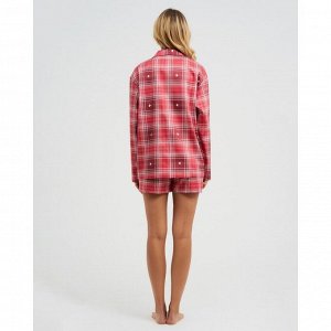 Пижама, (рубашка, шорты), женская, KAFTAN, Red.