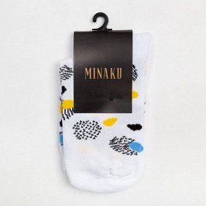 Носки женские MINAKU «Космос», цвет белый, (23 см)