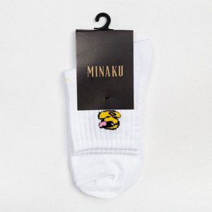 Носки женские MINAKU «Утёнок», цвет белый, (23 см)