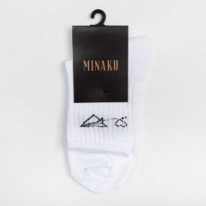 Носки женские MINAKU «Самолёт», цвет белый, (23 см)