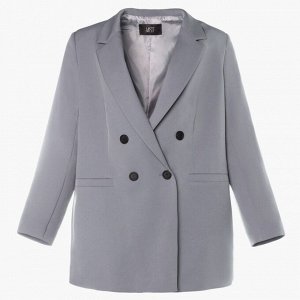 Пиджак женский двубортный MIST plus-size, цвет серо-голубой