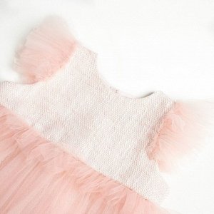 Платье нарядное детское, цвет розовый, рост 128 см