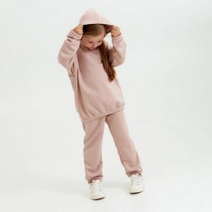 Костюм детский (худи, брюки) Casual Collection KIDS цвет пудровый, рост 110