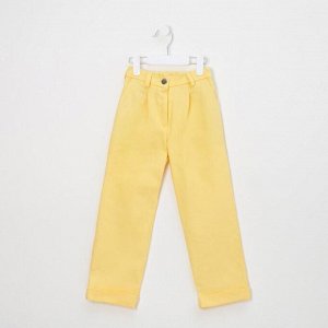 Брюки для девочки MINAKU: Casual collection KIDS, цвет лимонный, рост
