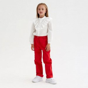 Брюки для девочки MINAKU: Casual collection KIDS, цвет красный, рост 122 см