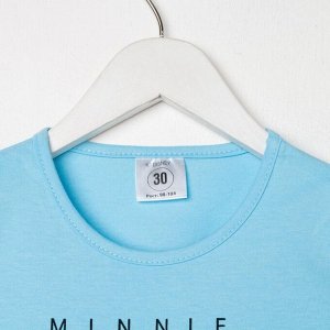 Футболка детская Minnie Минни Маус, рост 86-92, голубой
