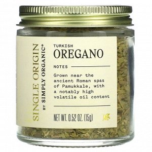 Simply Organic, Single Origin, Turkish Oregano, 0.52 oz (15 g)