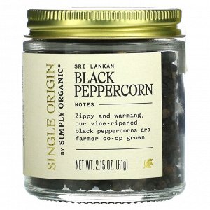 Simply Organic, Single Origin, Sri Lanka Black Peppercorn, 2.15 oz (61 g)