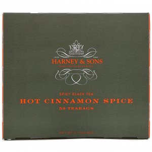 Harney & Sons, Spicy Black Tea, Hot Cinnamon Spice, 50 Tea Bags, 3.57 oz (100 g)