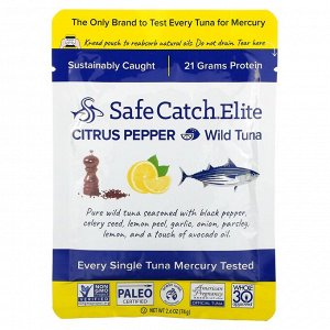 Safe Catch, Elite, Wild Tuna,  Citrus Pepper, 2.6 oz (74 g)