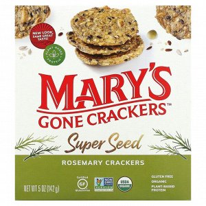 Mary's Gone Crackers, Super Seed, зерновые крекеры, розмарин, 141 г (5 унций)