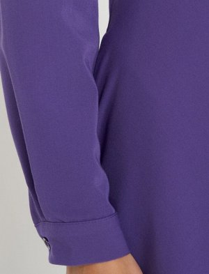 Платье женское демисезонное на запах длинный рукав цвет Лиловый (однотонное) ZAP