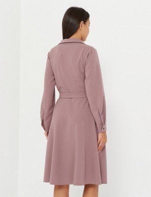 Платье-рубашка, лиловый однотонное