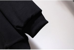 Женский костюм (свитшот + штаны, цвет черный, с принтом)