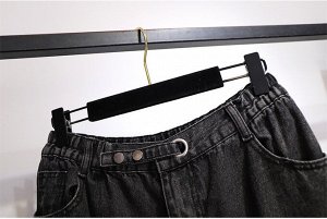 Женские джинсы, утепленные, зауженные снизу, цвет черный