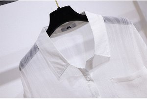 Блуза женская полупрозрачная, цвет белый