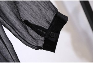 Блуза женская полупрозрачная, цвет черный