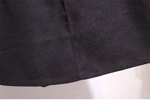 Юбка женская укороченная без декора в классическом стиле, цвет темно-серый