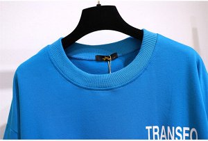 Женский свитшот, надпись "Transfo", цвет синий