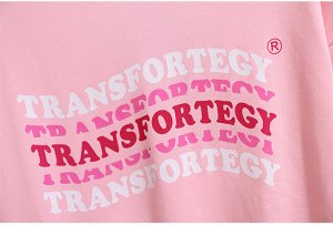 Свитшот женский, надпись "Трансформация", цвет розовый