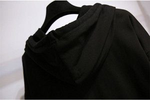 Женский костюм (толстовка + штаны, цвет черный, с принтом)