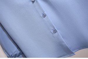 Женская рубашка с декоративными уголками, цвет синий