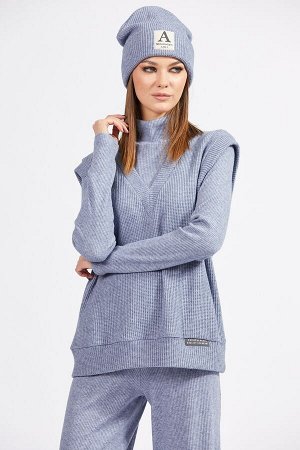 Шапка 0030 Брюки 2098 
Коллекция Autumn-Winter
Состав Вис - 50%, ПЭ - 25%, ПА - 25%
Шапка выполнена из меланжевого трикотажного полотна в рубчик. Шапка декорирована нашивкой по отвороту.Высота шапки 