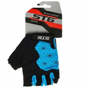 Перчатки велосипедные STG, Replay unisex  цвет черный,синий, размер L