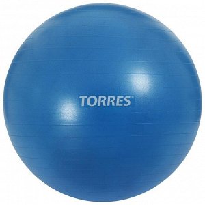 Фитбол TORRES, AL121155BL, диаметр 55 см, эластичный ПВХ, с защитой от взрыва, с насосом, цвет голубой