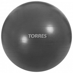 Фитбол TORRES, AL100185, диаметр 85 см, эластичный ПВХ, с защитой от взрыва, с насосом, цвет тёмно-серый