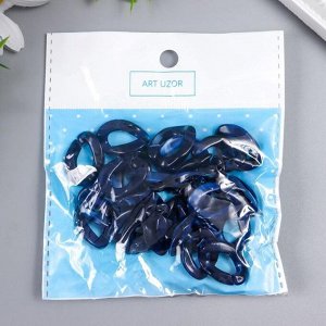 Декор для творчества пластик "Кольцо для цепочки" мрамор тёмно-синий набор 25 шт 2,3х16,5 см 70225