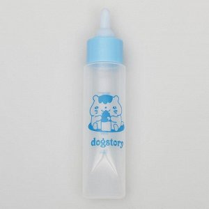 СИМА-ЛЕНД Бутылочка для вскармливания грызунов 30 мл с силиконовой соской (короткий носик), голубая