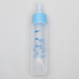 Бутылочка для вскармливания грызунов 30 мл с силиконовой соской (короткий носик), голубая
