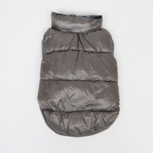 Куртка для собак двухсторонняя с принтом,  размер 8 (ДС 23 см, ОГ 30, ОШ 22 см), серая