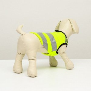 Светоотражающий жилет для собак, размер 18 (ДС 40 см, ОГ 50 см, ОШ 38 см), жёлтый